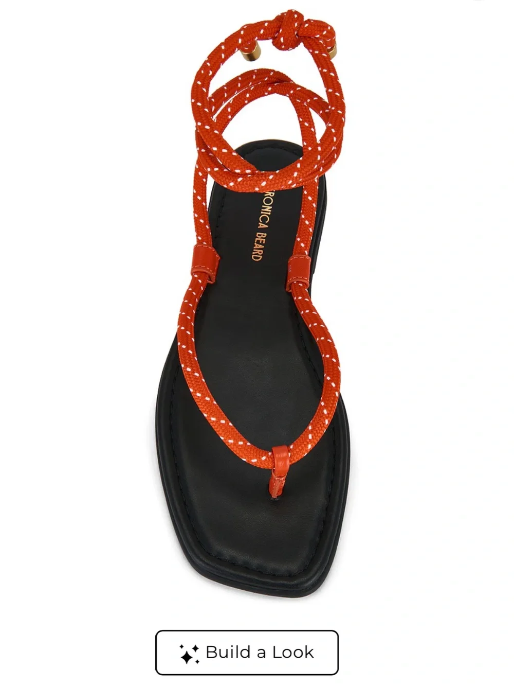 Veronica Beard Flame Red Carmina Cord Sandals